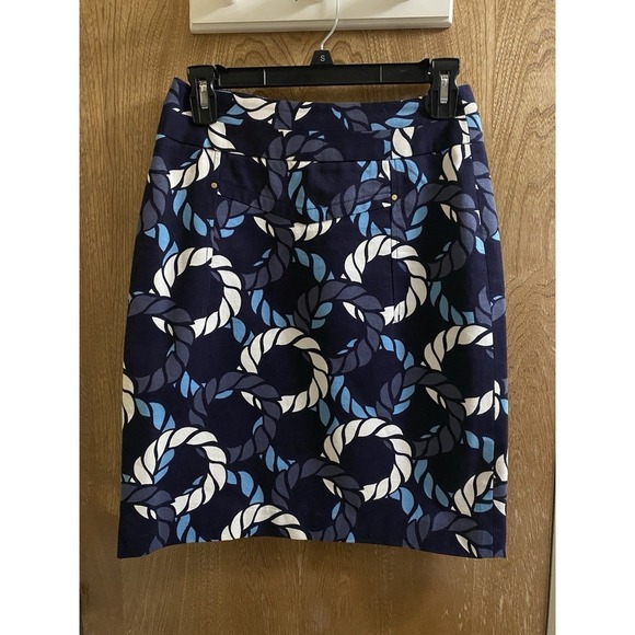 leifsdottir Dresses & Skirts - Leifsdottir Anthropologie Skirt Women's 2 Navy Blue Cotton Nautical Rope Pencil